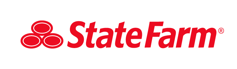 State Farm logo in red. 