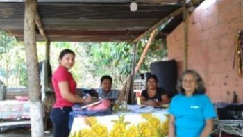 Alma Violeta meets with families who are being evaluated for Habitat’s Extreme Poverty Assistance Program.