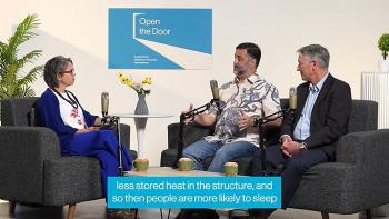 Moderator and panelists in Habitat podcast on housing and health