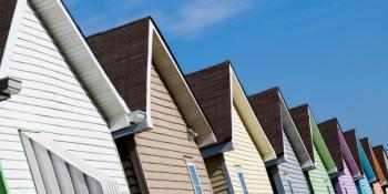 line of houses.
